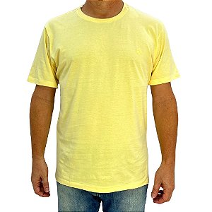 Camiseta básica masculina Ogochi Slim amarela algodão