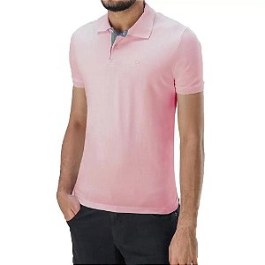 Camisa Polo Ogochi Masculina Rosa Claro