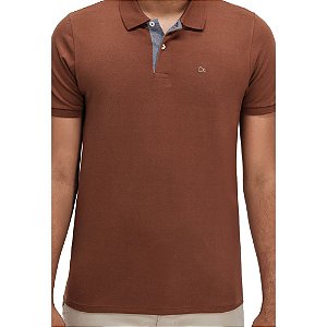 Camisa Polo Ogochi M/C Slim Essencial Marrom    007490001-1220