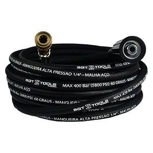 Sigma Mangueira Trama de Aço para Lavadoras 12M | 5800 PSI | Engate Rápido M22-1/4 | REF:6149