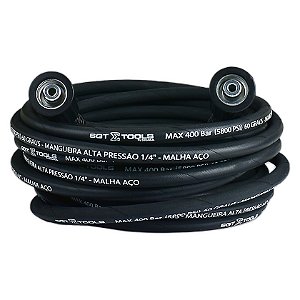 Mangueira Alta Pressão 12 Metros com Trama de Aço Sigma | Conexão M22/14 até 5800 PSI | REF: 6148