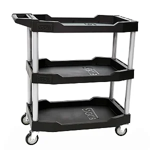 Carrinho Utilitário SGCB 3 Camadas com Rodas 360° | Reforçado, Ergonômico, Capacidade 120kg | REF:2872