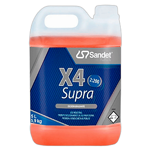 Sandet X4 Supra R 5L | Desengraxante Alcalino para Motores, Chassis e Equipamentos Industriais | REF: 5206