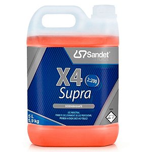 Sandet X4 Supra R 5L | Desengraxante Alcalino para Motores, Chassis e Equipamentos Industriais | REF: 5206