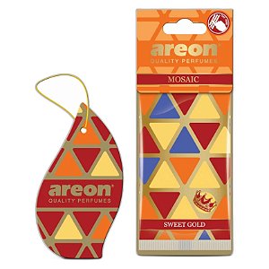 Areon Papel Mosaico Doce Ouro | Aromatizante Luxuoso com Baunilha e Frutas | Durabilidade até 40 dias | REF:5012