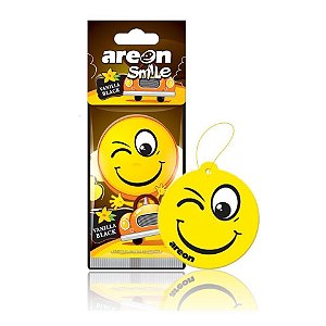 Areon Papel Smile Baunilha Preto | Aromatizante Sofisticado de Baunilha | Perfume Duradouro por até 40 dias | REF:5791