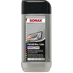 Sonax Cera Limpadora 250ml | Cera Colorida com Carnaúba para Pintura Prata e Cinza | Brilho Intenso | REE: 3015