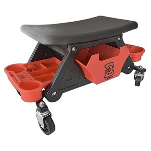 Sigma Banqueta 360 Graus Red e Shine para Estética Automotiva com Bandejas e Gaveta | REF.: 6233