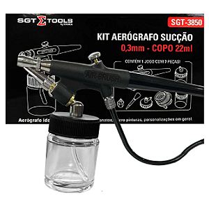 SIGMA Aerógrafo 0,3mm com Copo 22ml por Sucção – Kit com 7 Peças para Pintura Técnica e Criativa Profissional | REF:6338