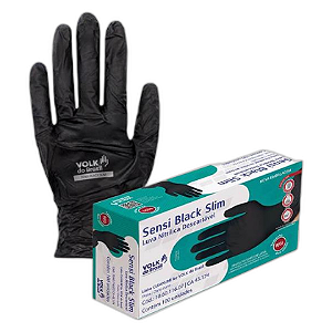 SENSIVOLK LUVA NITRILICA PRETA M (100UN)