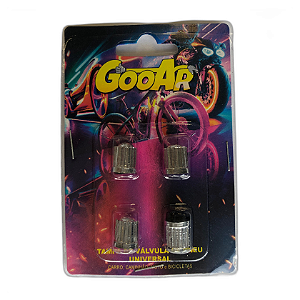 GOOAR KIT 4 TAMPAS VALVULA PNEU - PRATA REF: 7088