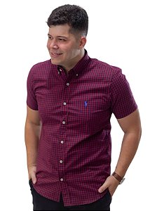 Camisa Manga Curta Ralph Lauren Xadrez Masculina