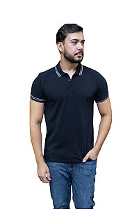 Polo Guees Piquet Masculina Preta