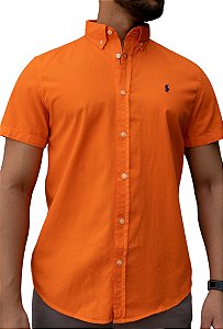Camisa Ralph Lauren Manga Curta Sarja Laranja