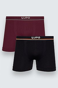 Kit com 2 Cuecas Adulto Boxer Microfibra Cós Uni Faixa Lupo