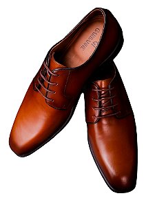 Sapato Derby Masculino Social Em Couro Marrom