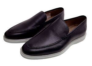 Mocassim Loafer Casual Cerviatto Preto