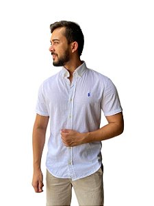 Camisa Ralph Lauren Linho Manga Curta Branca