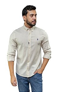 Camisa Ralph Lauren Linho Bege