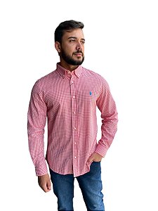 Camisa Ralph Lauren Xadrez Vermelha Masculina