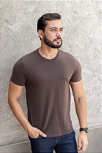 Camiseta Ellus Masculina Classic Marrom Basica