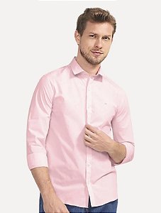 Camisa Calvin Klein Jeans Masculina Slim CKJ Rosa Claro