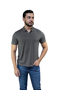Polo Piquet Ellus Masculina Chumbo