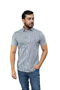 Camisa Slim Masculina Individual Manga Curta