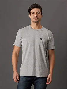 Camiseta Masculina Básica Estampa Logo Reissue No Peito Calvin Klein Jeans Mescla