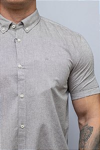 Camisa Aramis Manga Curta Slim Oxford Button Down Copan Café
