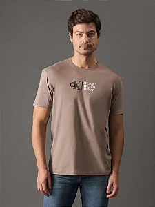 Camiseta Calvin Klein Masculina Est NY Caqui Medio