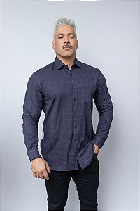 Camisa Slim Fit Xadrez Masculina Individual