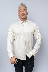 Camisa Masculina Regular Oxford Calvin Klein Caqui Medio