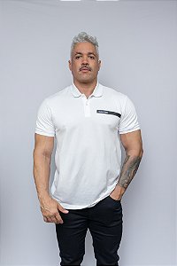 Polo Masculina Palito Calvin Klein Branco