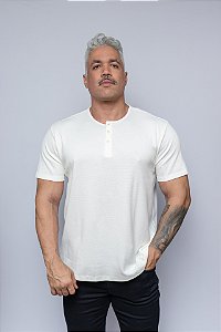 Camiseta Aramis Gola Portuguesa Tricot Off White