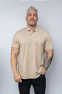Polo Basico Comfort Masculina Individual Bege Medio