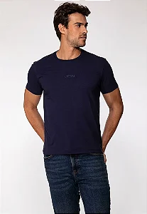 Camiseta Guess Bordado Pq Centro Azul Marinho