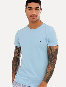 Camiseta Tommy Hilfiger Essential Tee Azul Claro