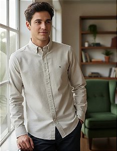 Camisa Tommy Hilfiger Oxford Manga Longa