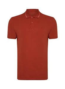 Polo Slim Fit Básica Masculina Indivdual Laranja