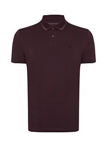 Polo Slim Fit Básica Masculina Indivdual Roxo Escuro