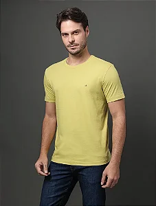 Camiseta Masculina Meia Malha Calvin Klein Verde Pistache