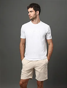 Camiseta Masculina Embossed Color Calvin Klein Branco