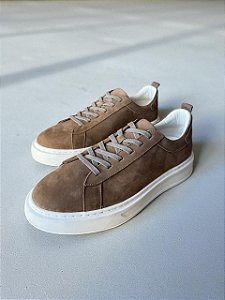 Tênis Casual Couro Caramelo Garbanne
