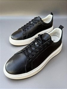 Tênis Casual Couro Preto Garbanne