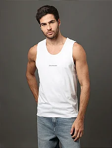 Regata Calvin Klein Jeans Masculina Logo Centralizado Branco