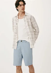 Bermuda Hering Masculina Chino Em Sarja Azul