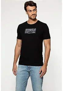 Camiseta Guess Masculina Silk Asteca Preto