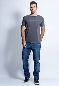 Camiseta Masculina Silk Relevo Guess Grafite