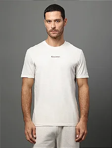 Camiseta Masculina Meia Malha Linen Calvin Klein Underwear Off White